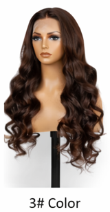 Ombre Frost Brown Wear and Go 24' Glueless Lace Front Wig Body Wave Brazilian Human Hair
