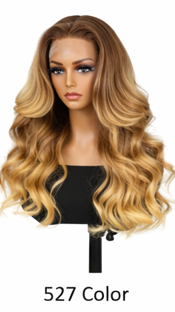 Ombre Frost Brown Wear and Go 24' Glueless Lace Front Wig Body Wave Brazilian Human Hair