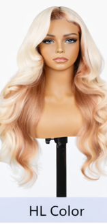 Ombre Frost Brown Wear and Go 24' Glueless Lace Front Wig Body Wave Brazilian Human Hair